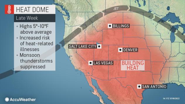 La cúpula de calor de Estados Unidos se expande hacia el oeste para calentar las ciudades